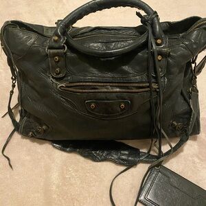 Balenciaga Black Leather City Bag